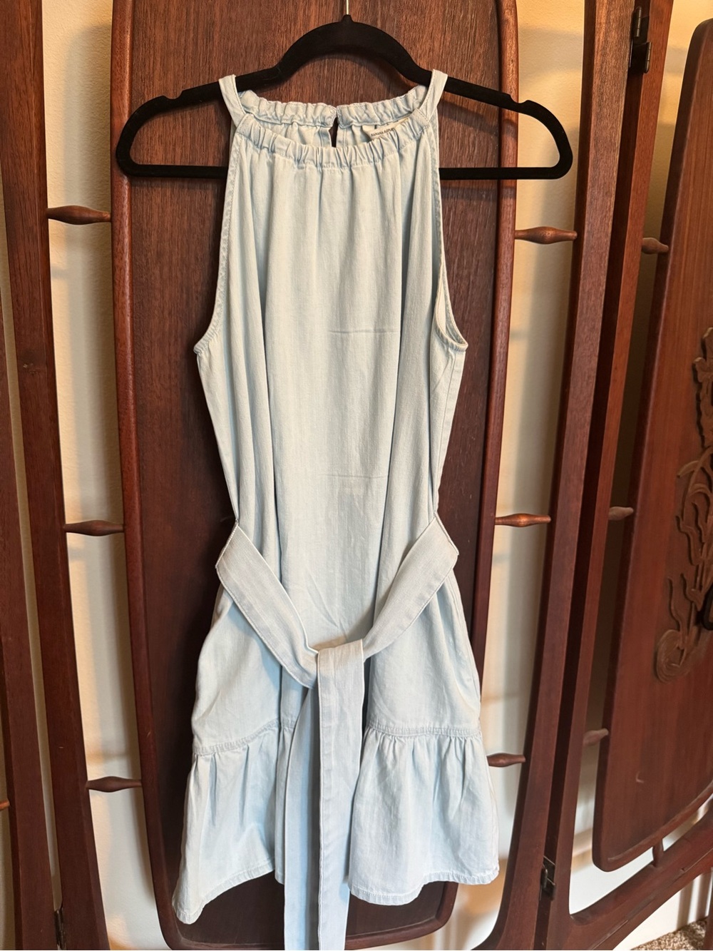 Banana Republic Light Blue Sleeveless Belted